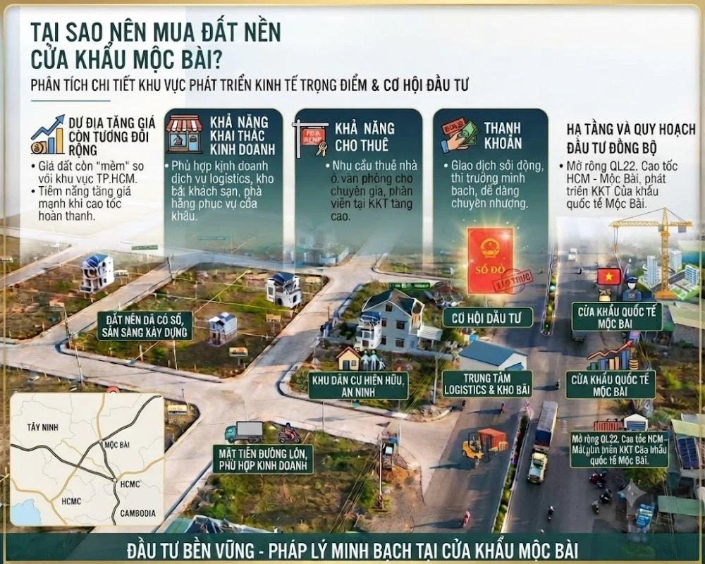 Tại sao nên mua đất nền cửa khẩu Mộc Bài