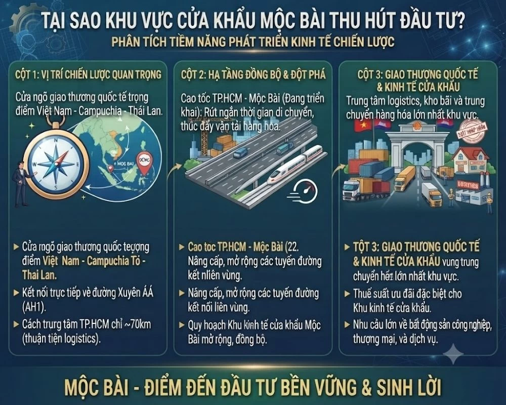 Vì sao khu vực cửa khẩu Mộc Bài thu hút nhà đầu tư
