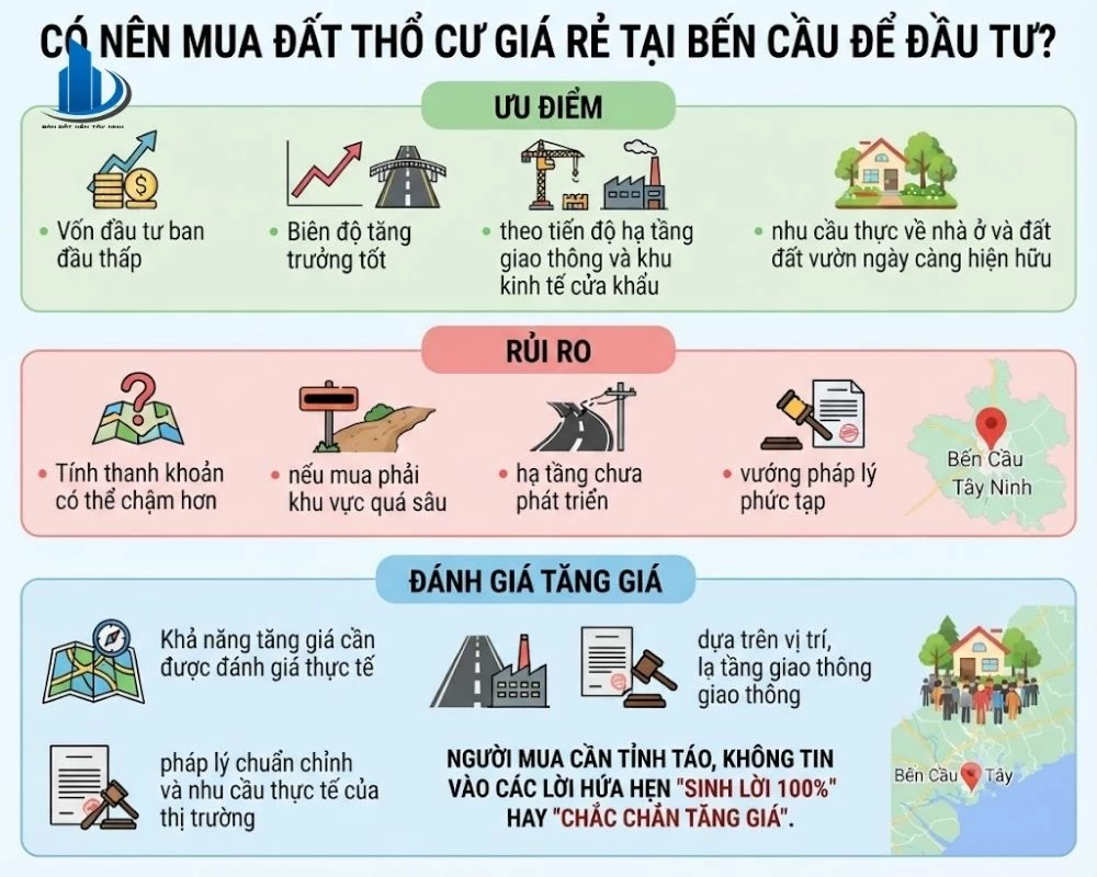 Có nên mua đất thổ cư Bến Cầu hay không