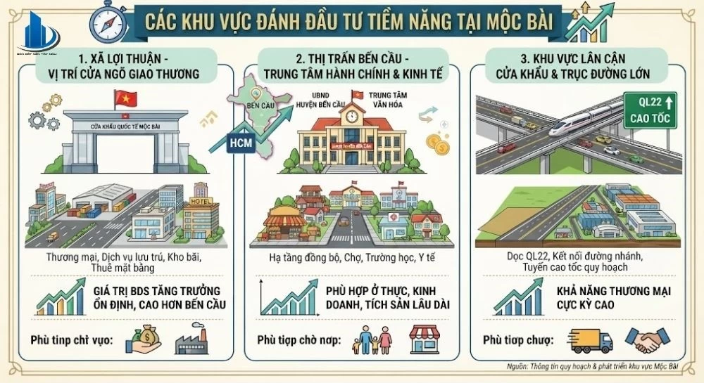 Khu vực tiềm năng đầu tư vào Mộc Bài