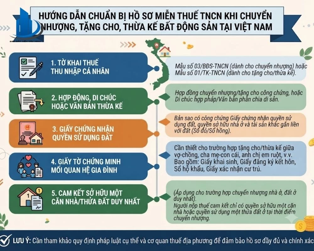 Hướng dẫn việc chuẩn bị hồ ớ chứng minh diện miễn thuế TNCN