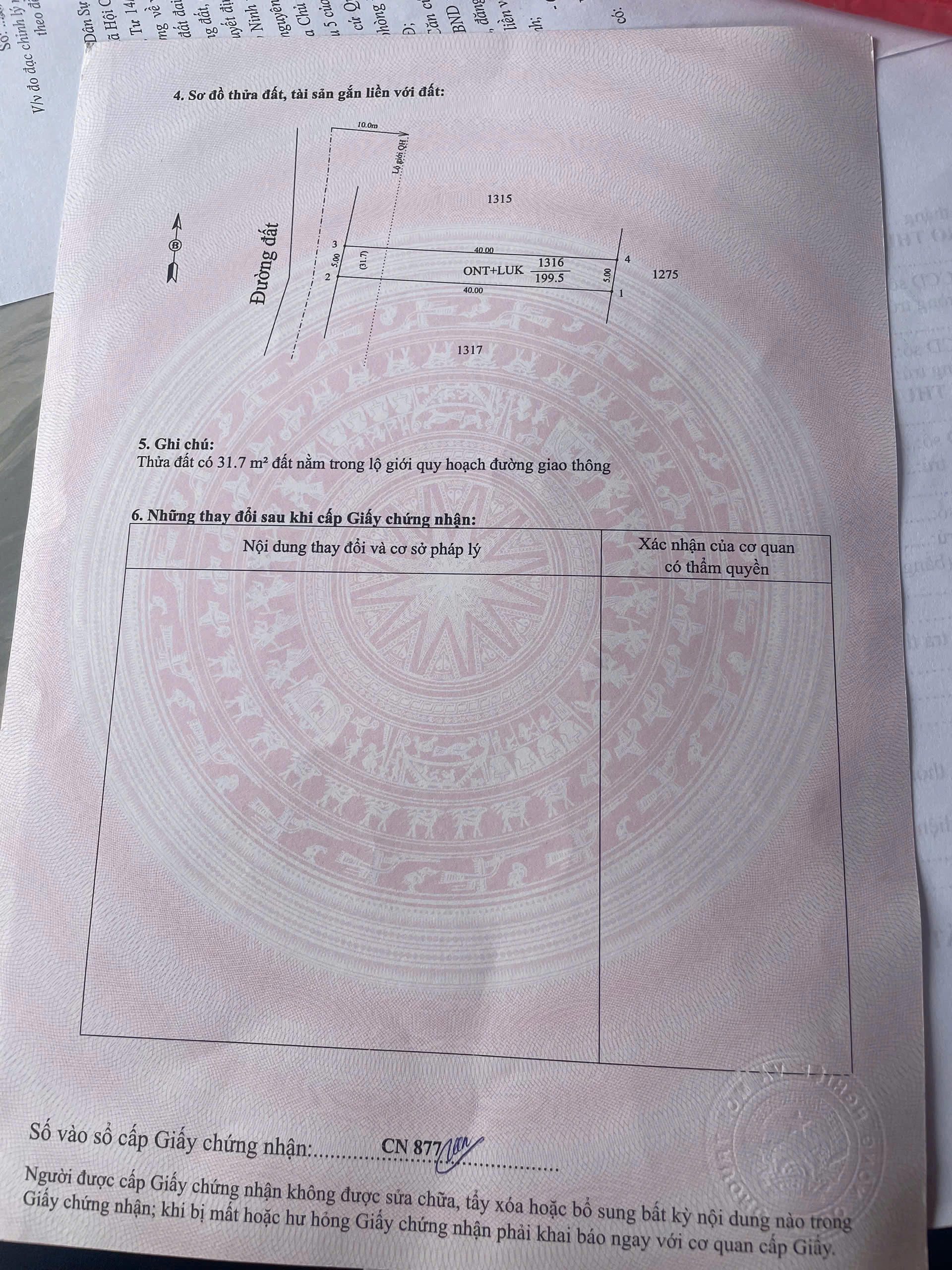 Bán đất thổ cư tại Xã Long khánh, Tây Ninh, DT 5x40m, giá bán chỉ 180 triệu