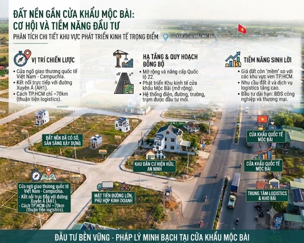 Đất Nền Gần Cửa Khẩu Mộc Bài